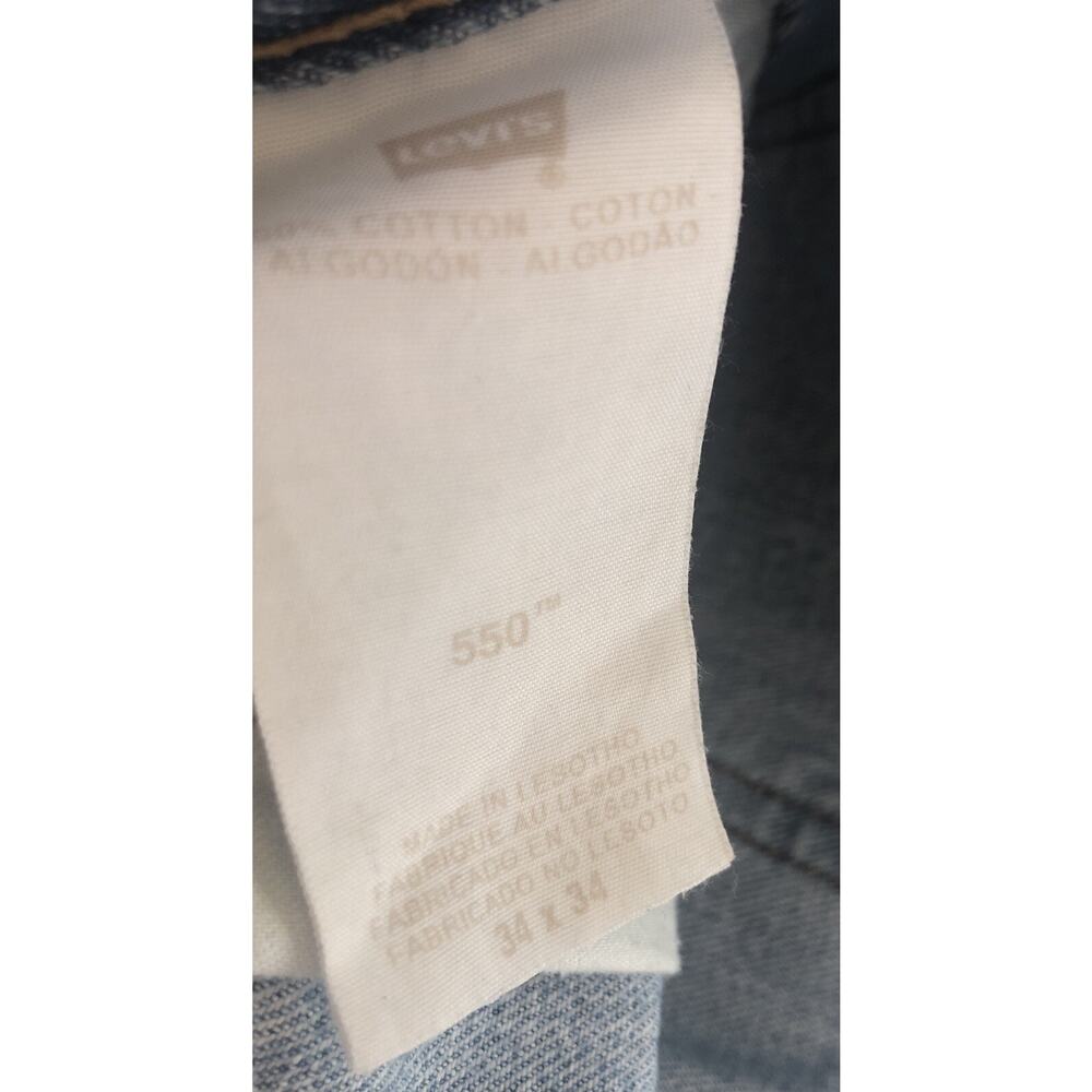 Levi's 550 Men's Jeans 34 x 34 Y2K Regular Fit Straight‎ Leg Light Blue Denim - Picture 5 of 10